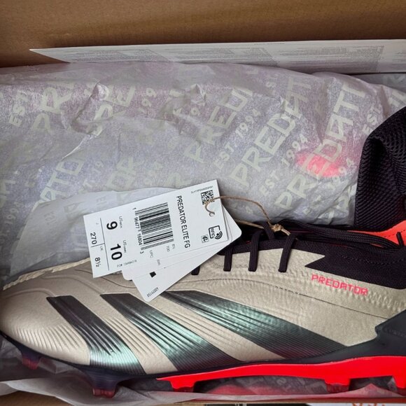 NEW Adidas Predator Elite FG Platinum Metallic Soccer Cleats IF8868 Mens Size 9 main image 9
